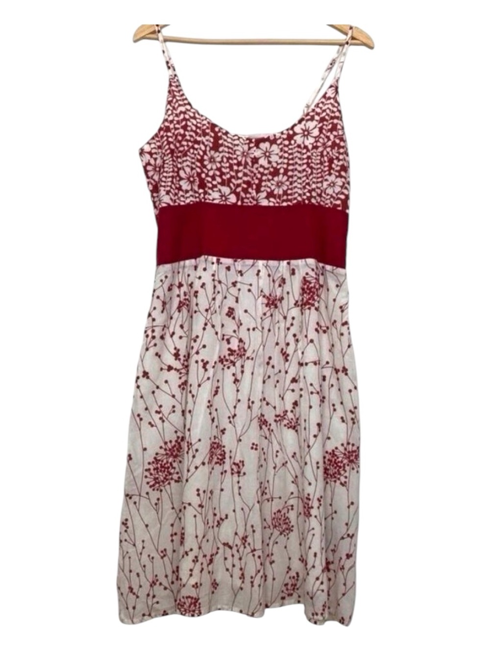 Point Zero dress pure cotton floral white red empire waist floral lightweigh